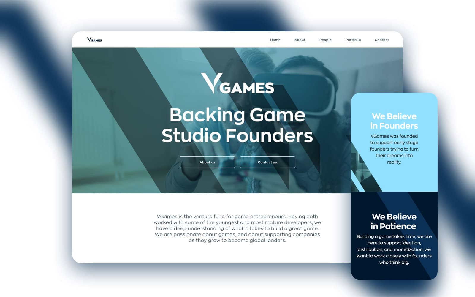 Vgames website UX UI design and development by hello.