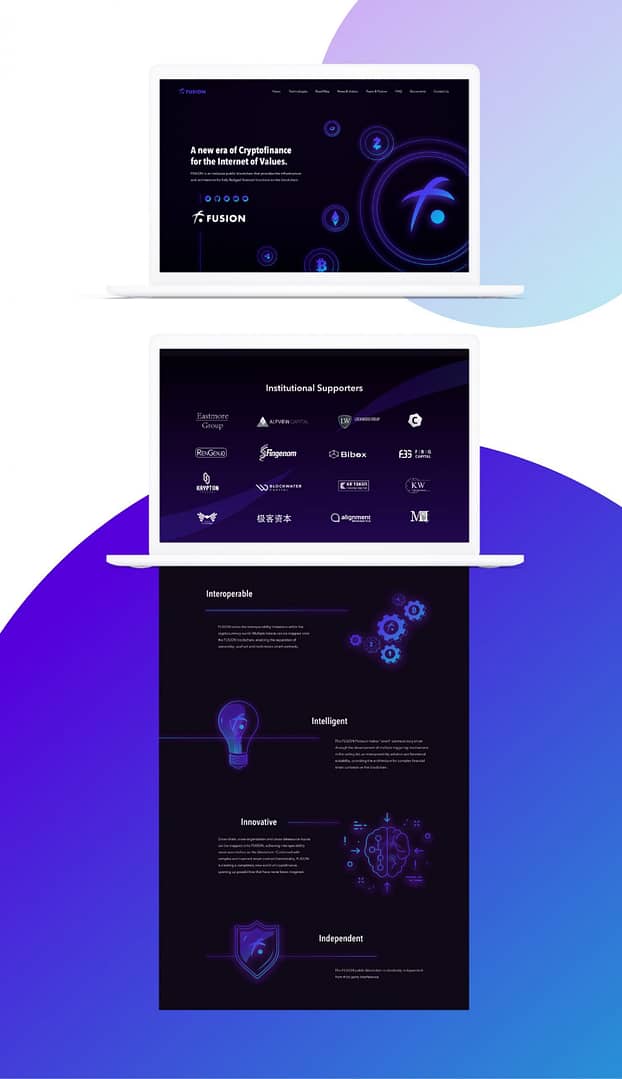 Fusion website design by hello.